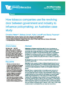 How tobacco companies use the revolving door between government and industry to influence policymaking