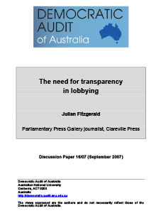 The need for transparency in lobbying.